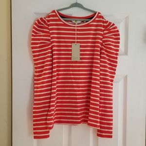 Boden red sailor stripe puff sleeve top 6